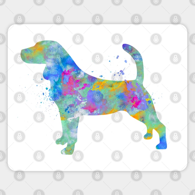 Beagle Dog Watercolor Painting Sticker by Miao Miao Design